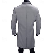 preiswerte Herren-Blazer &amp; -Anzüge-Herren Mantel Trenchcoat Langer Trenchcoat Urlaub Täglich Herbst Winter Polyester Winddicht Warm Oberbekleidung Bekleidung Mode Klassisch Einfach Tasche Revers Doppelreihig