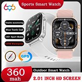 cheap Smartwatch-LC211 Smart Watch 2.01 inch Smartwatch Fitness Running Watch Bluetooth Temperature Monitoring Pedometer Call Reminder Compatible with Android iOS Women Men GPS Long Standby Hands-Free Calls IPX-5