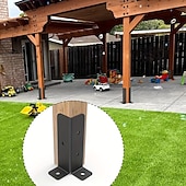 abordables Matériaux de Construction-Ensemble de supports d&#039;ancrage réglables pour poteaux de terrasse de 1,5 x 1,5, 2 x 2, 2 x 4 et 4 x 4, support en métal lourd pour clôture en bois et gazebo