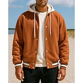 billiga Löparjackor-Herr Färgblock Utomhusjacka Basebolljacka Vår Höst Med fickor Långärmad Sport Andningsfunktion Utomhus Resor Sport Svart Brun Beige Sportkläder Sportkläder