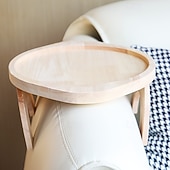 abordables Suministros para el hogar-Mesa con reposabrazos para sofá estable, 1 bandeja con clip para mesa con reposabrazos, fija automáticamente la superficie de la mesa, perfecta para espacios pequeños, un gran regalo para familiares y