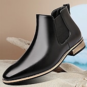abordables Bottes de Chelsea-Homme Bottes Bottes Chelsea Marche ancien Occasionnel Cuir PU Confortable Antidérapant Chaud Bottines Mocassin Noir Jaune Marron Automne Hiver