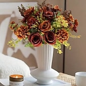 levne Díkůvzdání a podzim-2 svazky podzimní kytice hortenzií, umělá pivoňka, růže, sedmikráska &amp;Ruční květinová aranžmá ze sušených květin, malá kytice hedvábných květin do domácnosti &amp;výzdoba akce