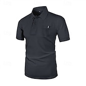 voordelige Klassieke polo voor heren-Multi-pakketten 3 stuks Voor heren Revers Korte Mouw Wit+Zwart+Blauw Ice Silk seersucker polo Polo's met knopen Golfshirt Jacquard Effen Vakantie Alledaagse kleding Polyester Zomer