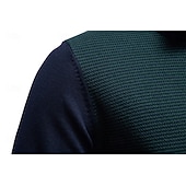 preiswerte Herren Elite Pullover &amp; Cardigans-Herren Pullover Zopfmuster Stricken Normale Oberteile Halber Reißverschluss Farbblock Geometrisch Stehkragen Elegant Vintage Schule Urlaub Bekleidung Frühling Herbst Grün Armeegrün S M L