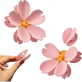 cheap Fruit &amp; Vegetable Tools-2pcs Cherry Blossom Magnetic Bag Clips Reusable Pink Flower Food Storage Clamp Decorative Plastic Hexagon-Shaped Fridge Magnet for Kitchen, Office, and Home Decor