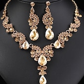 abordables Parures de Bijoux-Parure de bijoux 2 Chrome 1 Collier Boucles d&#039;oreilles Femmes Élégant ancien Mode Le style rétro Classique Parure de Bijoux Pour Mariage Soirée robe demoiselle d honneur