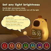 baratos Luzes da noite do berçário-Despertador com luz noturna para crianças, 7 cores RGB, despertadores fofos para quartos, ok para acordar, relógios de silicone, luminária de mesa de animais para meninos e meninas adolescentes
