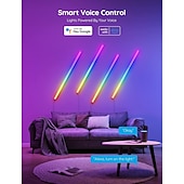 billiga Smart dekorativa lampor-Glide-vägglampor 6 st, RGB LED-lampa, smart spellampa som fungerar med Alexa och Google Assistant, RGB-ljusramp, LED-vägglampor för sovrum