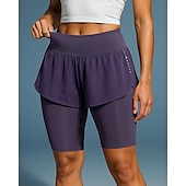 abordables Pantalones cortos de correr-Mujer Mallas Short Pantalón Corto Gimnasia 2 en 1 Alta cintura Prendas de abajo Ropa Deportiva Gimnasia Ejercicio Secado rápido Transpirable Entrenamiento de gimnasio Al Aire Libre Corriendo Ajuste