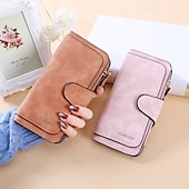 رخيصةأون التخزين والتنظيم-محفظة نسائية أنيقة مصنوعة يدويًا بفتحات متعددة، محفظة كورية ثلاثية الطي، سعة كبيرة، حامل بطاقات متعدد، محفظة جلدية أنيقة بلونين، هدية