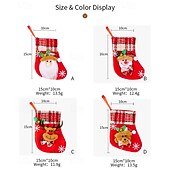preiswerte Strümpfe &amp; Halter-4 Weihnachtsstrümpfe, Glocken, Schneeflocken, Weihnachtsmann, Schneemann, Rentier, Geschenktüten, Weihnachtsfeier-Dekoration