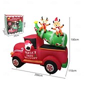 baratos luzes de natal ao ar livre-1 peça 2m * 1,8m Papai Noel de Natal dirigindo uma bicicleta vermelha carregando renas sentadas na árvore de Natal com luzes que emitem ar inflável modelo interno e externo pátio festa atmosfera luzes