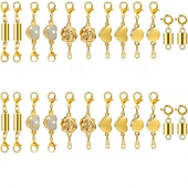 Недорогие искусство, ремесла и шитье-24 шт. магнитных застежек и замков для ожерелий 6 стилей, круглые, цилиндрические, трубчатые, магнитные застежки для ювелирных изделий, удлинители для магнитных застежек для браслетов и ювелирных