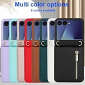 billiga Skal och fodral till Samsung-telefon fodral Till Samsung Galaxy Z Flip 7 Z Flip 6 Z Flip 5 Z Flip 4 Skal med snodd Stöd Kortplats Kontor / företag TPU PU läder