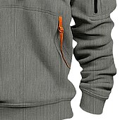 economico Felpa Tattica-Per uomo Felpa con cappuccio Velluto a coste Felpa con cappuccio e zip corta Felpa con cappuccio in pile Felpa con cappuccio tattica Nero Bianco Rosso Blu Cachi Con Cappuccio Semplice Cerniera Sport