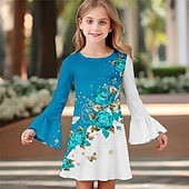 Flickor 3D Reste sig Klänning Volangkjol Långärmad Sommar Vår Semester Dagligen Helgdag Skön Ljuv Barn 4-12 år Vardagsklänning Knälång Normal billiga 3D Blomma Klänning-Flickor 3D Reste sig Klänning Volangkjol Långärmad Sommar Vår Semester Dagligen Helgdag Skön Ljuv Barn 4-12 år Vardagsklänning Knälång Normal