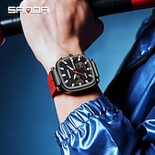 Χαμηλού Κόστους Ψηφιακά Ρολόγια-Μόδα SANDA Κορυφαία Μάρκα Νέο 6282 Ανδρικό Ηλεκτρονικό Ρολόι Διπλή Οθόνη Σπορ Αδιάβροχο LED Ανδρικό Χρονόμετρο Ηλεκτρονικό Ρολόι