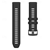 billige Garmin klokkebånd-Klokkerem til Garmin Forerunner 570 47 mm/265 (musikk)/255 (musikk)/Venu 3/Vivoactive 4 Marq Descent Quatix 22 mm silikonrem i rustfritt stål, tofarget