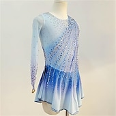 halpa Taitoluistelupuvut-pitkähihainen liukuvärjäys taitoluistelumekko räätälöity kilpailupuku