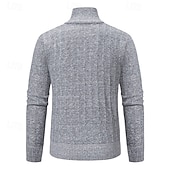 preiswerte Herrenpullover-Herren Pullover Pullover mit Viertelreißverschluss Gerippt Stricken Normale Oberteile Gestrickt Schmale Passform Einfach Stehkragen Strickware Zeitgenössisch Geschäft Lässig Bekleidung Herbst Winter