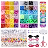 Недорогие набор для изготовления бисера-Набор для изготовления браслета из глиняных бусин, плоские бусины в стиле «преппи» для создания украшений в стиле «дружба», полимерные бусины «хейши» с подвесками, подарки для девочек-подростков,