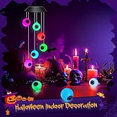 Недорогие Настенные светильники для улицы-Солнечный светильник-вибрация в виде глазного яблока на Хэллоуин, водонепроницаемый, подвесной светильник для улицы, внутреннего помещения, для украшения двора, крыльца, патио, окна, вечеринки с злыми