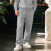 economico Pantaloni della tuta-Per uomo Pantaloni da tuta Pantaloni Pantaloni della tuta a gamba dritta Coulisse Tasca Elastico in vita Semplice Comodità Sport all&#039;Aperto Quotidiano Moda Casual Nero Verde Micro-elastico