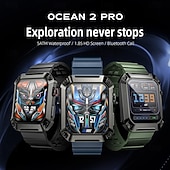 お買い得  スマートウォッチ-LOKMAT OCEAN 2 PRO スマートウォッチ 1.85 インチ スマート·ウォッチ ブルートゥース 歩数計 着信通知 アクティビティトラッカー と互換性があります Android iOS 女性 男性 長時間スタンバイ ハンドフリーコール 防水 IP68 51mmウォッチケース