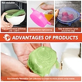 abordables Ustensiles et gadgets de cuisine-Lot de 12 couvercles extensibles en silicone, couvercles d'emballage alimentaire hermétiques réutilisables, couvercles de conservation de la fraîcheur en silicone pour bols, tasses, récipients, stockage des aliments