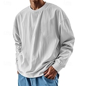 halpa perus t-paidat-Miesten T-paita T-paidat Pitkähihainen paita Pitkähihainen Tiukka pyöreä kaula-aukko Kevät Syksy Tavallinen Muoti Suunnittelija Perus Perinteinen Loma Katu Bile Viini Musta Valkoinen Top T-paita