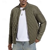 economico Piumini e parka da uomo-Per uomo Cappotto Invernale Giacca trapuntata Parka Tasca Poliestere Vacanza Abbigliamento quotidiano Data Regolare Moda Casual Confortevole Calore Termico Inverno Colore Solido / Tinta Unita Nero