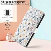 Недорогие Чехлы для iPhone-телефон Кейс для Назначение iPhone 16 Pro Max Plus 15 14 Pro Max Plus 16e 13 Pro Max Кошелек для карт Магнитный Разъем для карты Защита от удара Ретро Цветочный Цветочный ПК Кожа PU