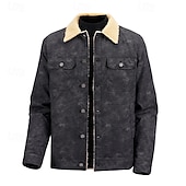 billige Fleece og 3 i 1 jakker-Herre Fritidsjakker Turjakke Fleece-jakke Vinter utendørs Hold Varm Topper Svart Kakifarget kaffe Grå