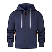 economico Felpa Tattica-Per uomo Felpa con cappuccio Felpa con cappuccio a zip intera Felpa con cappuccio in pile Felpa con cappuccio tattica Nero Blu marino Grigio chiaro Grigio scuro Con Cappuccio Semplice Cerniera Sport