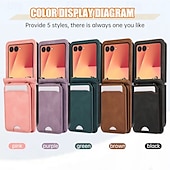 abordables Carcasas Samsung-teléfono Funda Para Samsung galaxia Z Flip 7 Z Flip 6 Z Flip 5 Z Flip 4 Funda Trasera con cordón Caballete Ranura para tarjetas Retro TPU Cuero de PU
