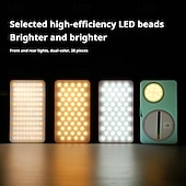 abordables Accessoires pour caméra de téléphone portable-Lampe vidéo LED 1200 Ah rechargeable et portable, éclairage pour appareil photo, 3 effets lumineux, pour vlogging, selfie