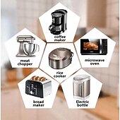 levne Kuchyňské náčiní a pomůcky-4dílný organizér kabelů pro kuchyňské spotřebiče, vylepšený držák navíječe kabelů, černý obal kabelu pro mixér, kávovar, fritézu a další malé spotřebiče