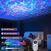baratos Luzes de Natal-Projetor de céu estrelado com controle remoto, luz noturna com alto-falante Bluetooth, lâmpada Galaxy recarregável USB para decoração de quarto infantil