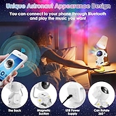 economico luci del proiettore della galassia stella-Proiettore di stelle con galassia e astronauta, luce notturna con telecomando musicale e proiettore di luci a forma di nebulosa regolabile a 360°, per camera da letto, regali per bambini e feste