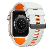 levne Řemínky na Apple Watch-Sportovní řemínek kompatibilní s Apple Watch 42 mm 44 mm 45 mm 49 mm odolný kovový řemínek s nastavitelnou kovovou sponou a silikonovým řemínkem pro iWatch Ultra 2 Series 9 8 7 SE 6 5 4