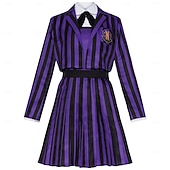 olcso Halloween-Szerda Addams Addams család Enid Sinclair Jelmez Iskolai egyenruha Szerepjáték Filmsztár jelmez for Női Felnőttek Mindszentek napja Farsang Teljesítmény Parti Oktató öltöztetős