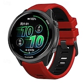 billige Garmin klokkebånd-Klokkerem til Garmin Forerunner 570 47 mm/265 (musikk)/255 (musikk)/Venu 3/Vivoactive 4 Marq Descent Quatix 22 mm silikonrem i rustfritt stål, tofarget
