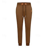 economico Pantaloni della tuta-Per uomo Pantaloni in Pile Pantaloni da tuta Joggers Pantaloni invernali Pantaloni Coulisse Tasca Elastico in vita Semplice Comodità Caldo Sport all&#039;Aperto Quotidiano Moda Casual Nero Giallo