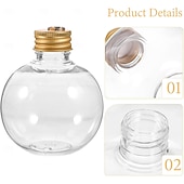 abordables Ornements-Lot de 10 boules d&#039;alcool de Noël transparentes de 50 ml/100 ml, ornements à remplir pour sapin de Noël avec pendentif en argent et en or, boules d&#039;alcool suspendues pour bricolage, décoration de fête