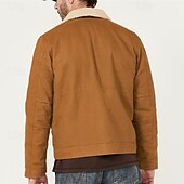 economico Giubbotti Cargo-Per uomo Giacca Invernale Giacca in Pile Giacca Cargo Giacca Casual Vacanza Quotidiano Calore Termico Tasca Pile Autunno Inverno Semplice Moda Streetwear Bavero Regolare Nero Cachi Grigio scuro Giacca