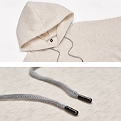 baratos hoodies básicos dos homens-Homens Moletom Moletom de lã Adamascado Preto Branco Amarelo Verde Tropa Com Capuz Tecido Com Cordão Bolsos Desportos e Ar livre Diário Feriado Poliéster Roupa de rua Básico Casual Outono Inverno
