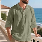 Herre Linskjorte Golf skjorte Arbeid Avslappet Knaphul Langermet Grunnleggende Moderne عادي Knapper Vår Høst Normal Svart Hvit Navyblå Kakifarget Militærgrønn Lyseblå Linskjorte billige Herre Klassisk Polo-Herre Linskjorte Golf skjorte Arbeid Avslappet Knaphul Langermet Grunnleggende Moderne عادي Knapper Vår Høst Normal Svart Hvit Navyblå Kakifarget Militærgrønn Lyseblå Linskjorte