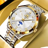 halpa Kvartsikellot-Uusi Olevs miesten business-kello, jossa on valoisa kalenterinäyttö, kvartsikello on muodikas, trendikäs ja rento sekä vedenpitävä miesten urheilukello.