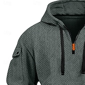 economico Felpa Tattica-Per uomo Felpa con cappuccio Felpa con cappuccio e zip corta Felpa con cappuccio tattica Tattico Nero Bianco Rosso Blu Cachi Con Cappuccio Semplice Cerniera Testurizzato Sport &amp; Outdoor Casuale